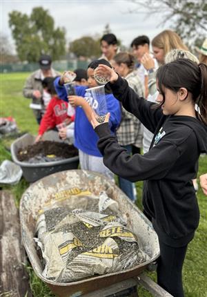 Photo 3: MASA student creates a four-level bioretention filtration system